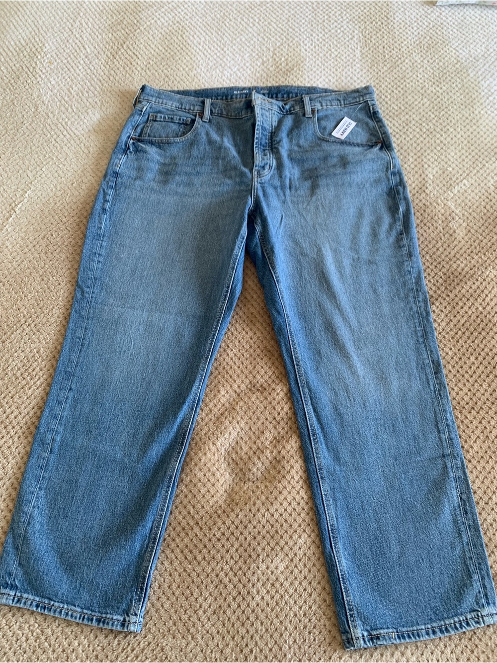 Old Navy Womens Slouchy Straight Leg Mid Rise Jeans Sz 16 NWT